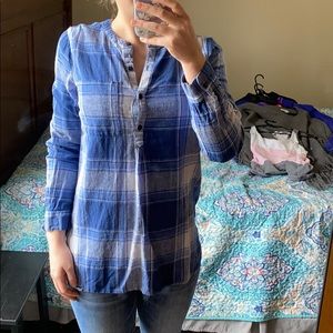 Blue flannel tunic